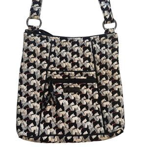 Vera Bradley Scottie Dog Hipster Bag Quilted Black White Shoulder Purse Terrier